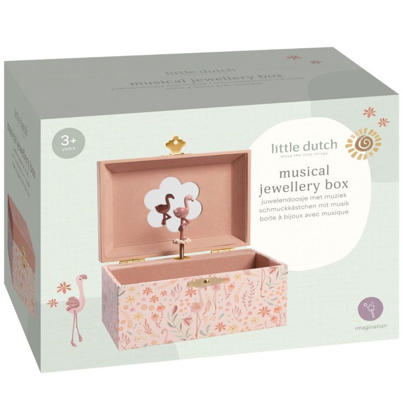 Boîte à bijoux musicale Flamant Rose Safari Friends Little Dutch Packaging 3