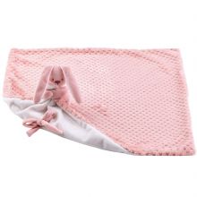 Doudou plat attache sucette Lapidou Pineapple rose et blanc  par Nattou