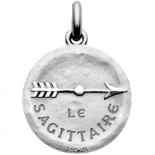 Médaille symbole Sagittaire (or blanc 750°)  par Becker