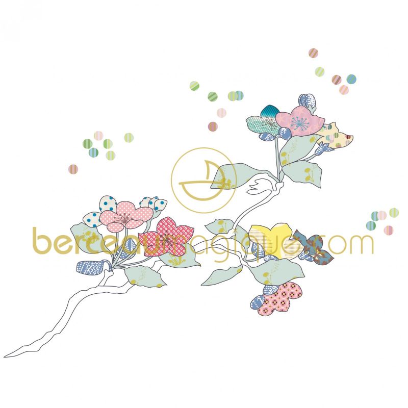 Stickers mural Branche patchwork Mimi'lou