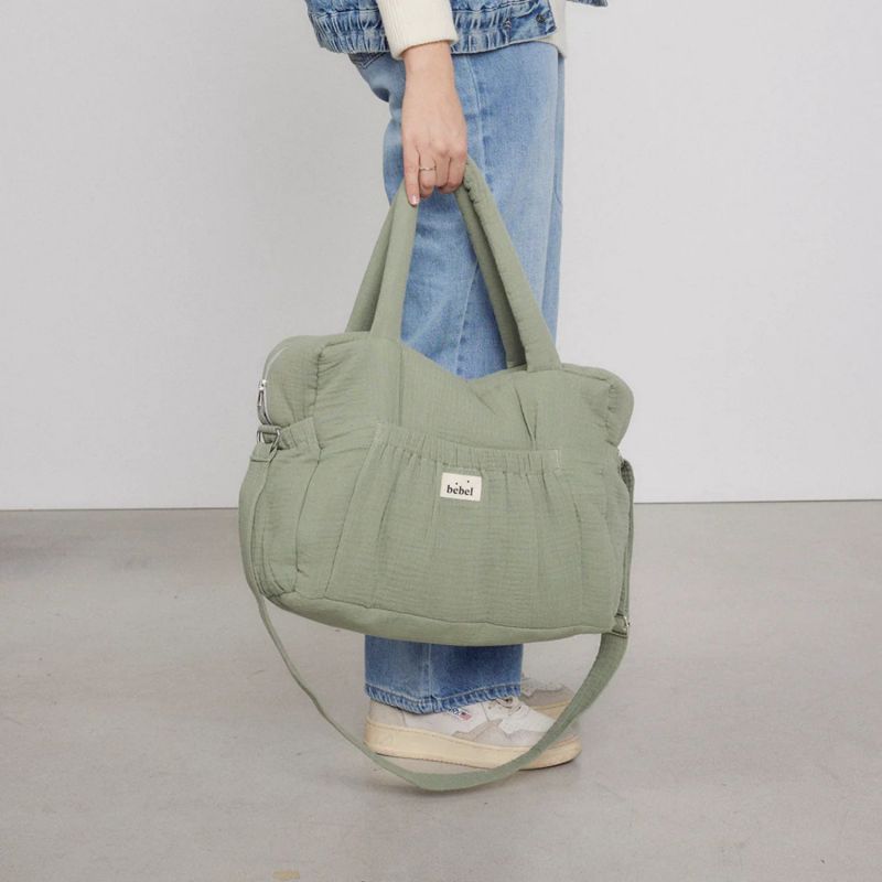 Sac à langer à anses vert amande BEBEL Ambiance 3