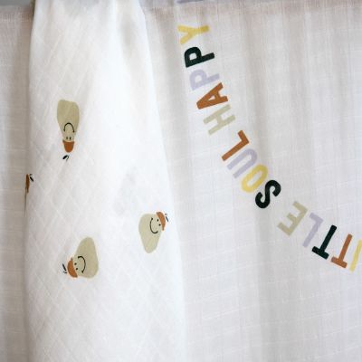 Lot de 2 langes doux Happy Fruits Poire (120x120 cm)