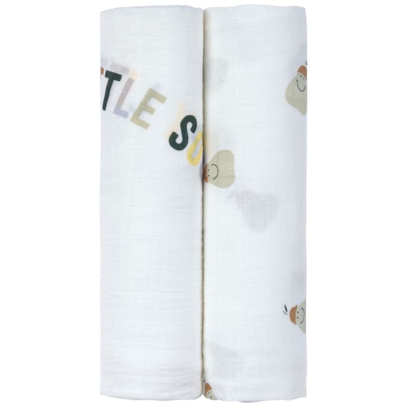 Lot de 2 langes doux Happy Fruits Poire (120x120 cm) Lässig Produit 3