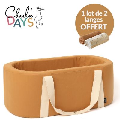 Pack couffin Kuko Camel + lot de 2 langes Doli  par Charlie Crane