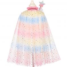Ensemble cape + diadème + baguette licorne (3-4 ans)