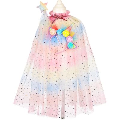 Ensemble cape sirène + diadème + baguette licorne (3-4 ans)  par Souza For Kids