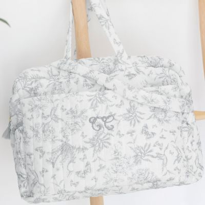 Sac à langer Toile de Jouy gris