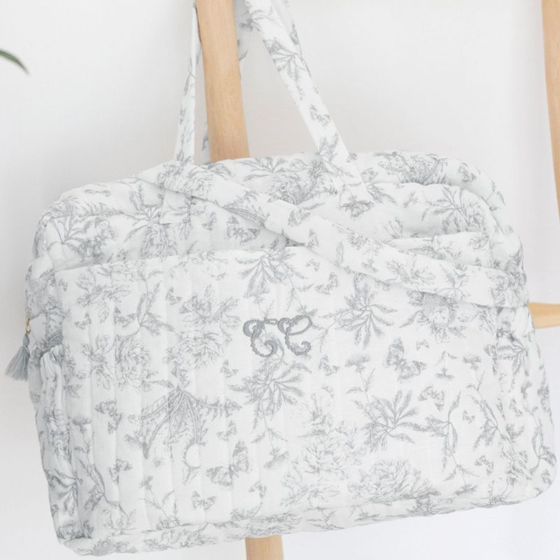Sac à langer Toile de Jouy gris Tartine et Chocolat Ambiance 2