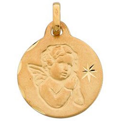 Médaille Ange et étoile (or jaune 375°) Berceau magique bijoux