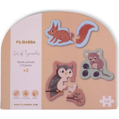 Set de 7 puzzles Animaux nordiques  par Filibabba