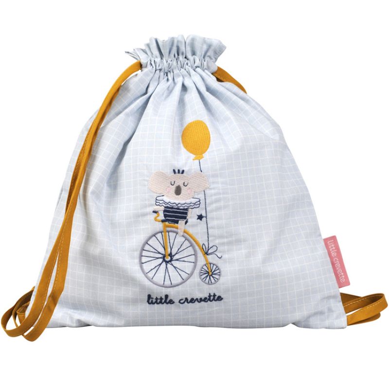 Sac à ficelles en coton bio Lucien Little Crevette
