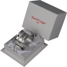 Rond de serviette Perles 2 rangs personnalisable (métal argenté) dans son coffret