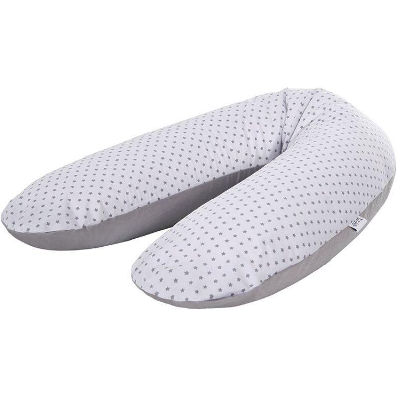 Housse de coussin d'allaitement étoiles grises Tinéo