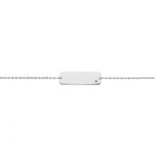 Bracelet gourmette rectangle avec diamant (or blanc 750°)  par Berceau magique bijoux