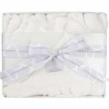 Coffret cadeau couverture Dolce Ruffle blanc (74 x 89 cm)  par Little giraffe