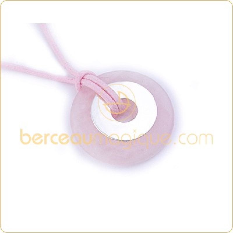 Pendentif ''Pierre fine rose'' (Argent) Petits trésors