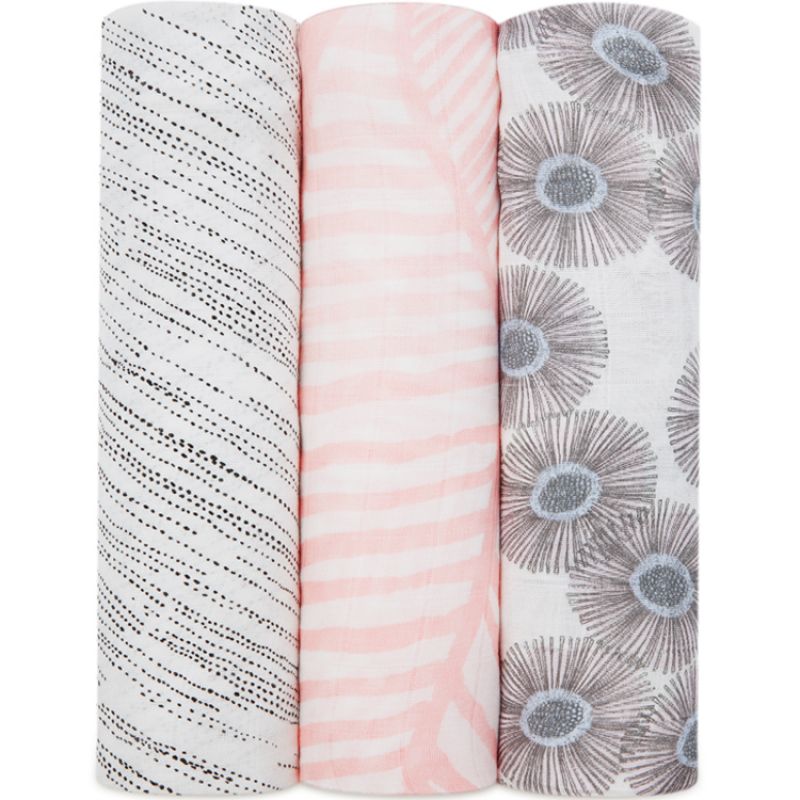Lot de 3 maxi langes Silky Soft Island Getaway (120 x 120 cm) aden + anais