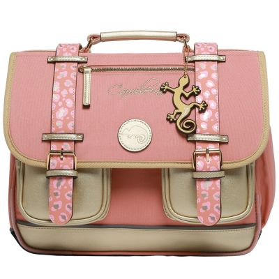 Cartable A4 maternelle Pink Gold Leopard (35 cm) Caméléon