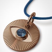 Collier cordon Cyclope avec saphir bleu (or rose 750°)  par Mikado