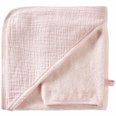 Cape de bain + gant en bambou rose blush Mix & Match (70 x 70 cm)