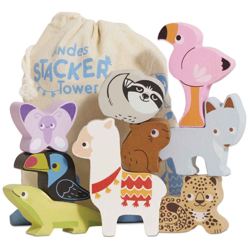 Animaux de la jungle en bois FSC à empiler Le Toy Van Produit 1
