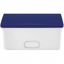 Boîte à lingettes blanc et bleu marine  par Ubbi