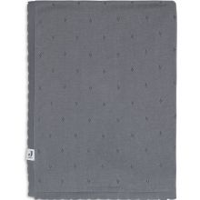 Couverture en coton bio Pointelle Storm Grey (75 x 100 cm)  par Jollein