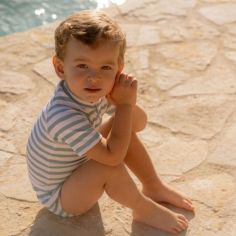 Culotte de bain à volants Stripes Surf Blue (1-2 ans)