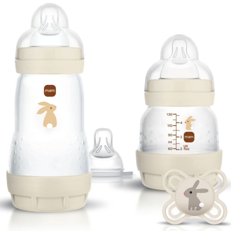 Starter Kit Naissance Sable (2 Biberons + 1 Sucette + 1 Tétine Débit 1) MAM Produit 1