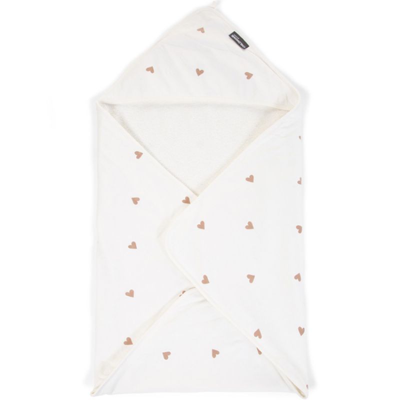 Cape de bain + gant Jersey coeurs dorés (80 x 80 cm) Childhome