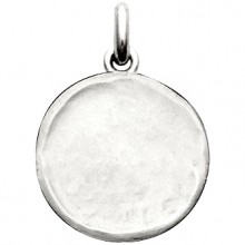 Médaille laïque martelée (or blanc 750°)  par Becker