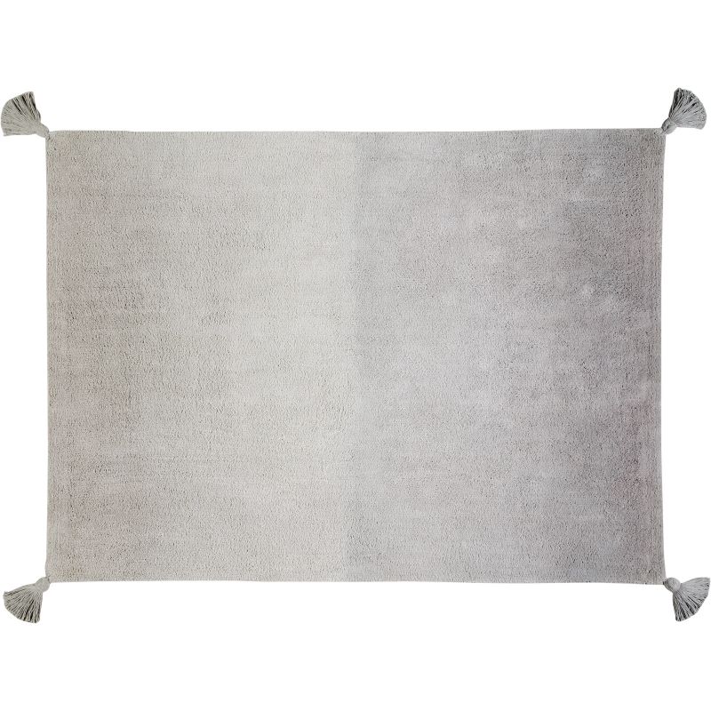 Tapis lavable dégradé avec pompons gris foncé gris clair (120 x 160 cm) Lorena Canals
