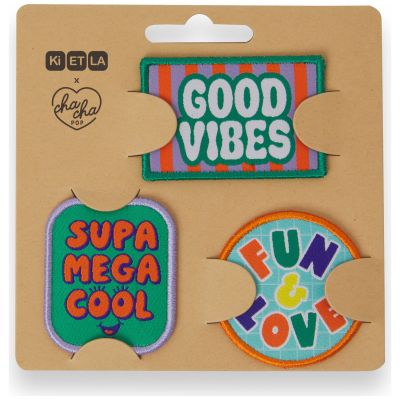 Lot de 5 patchs velcro Vibe Typo KI et LA