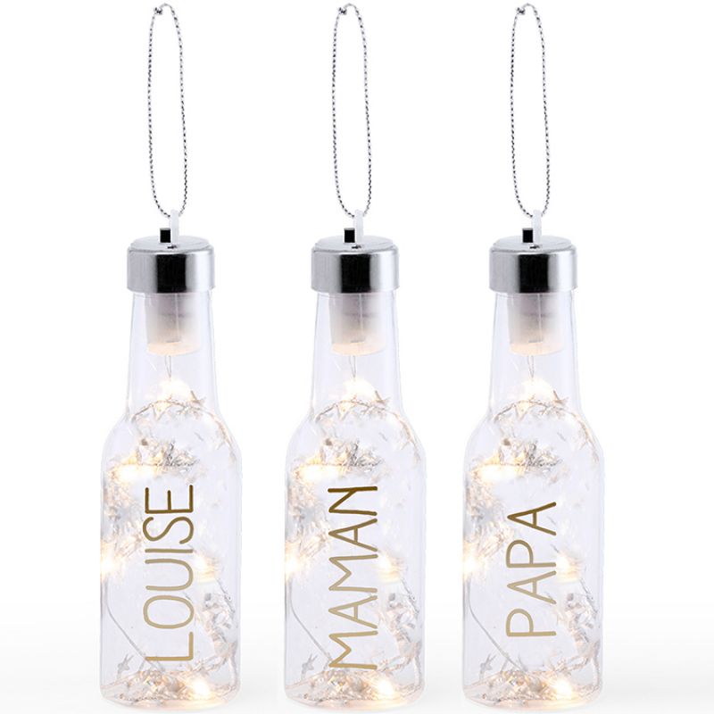 Lot de 3 décorations lumineuses texte doré (personnalisables) Les Griottes