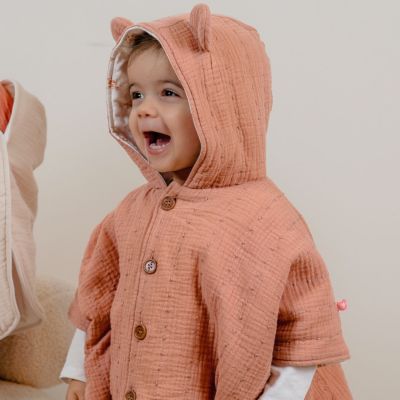 Poncho en mousseline bio Rose (18-36 mois)