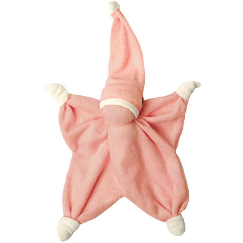 Doudou plat Sisco vieux rose Hoppa