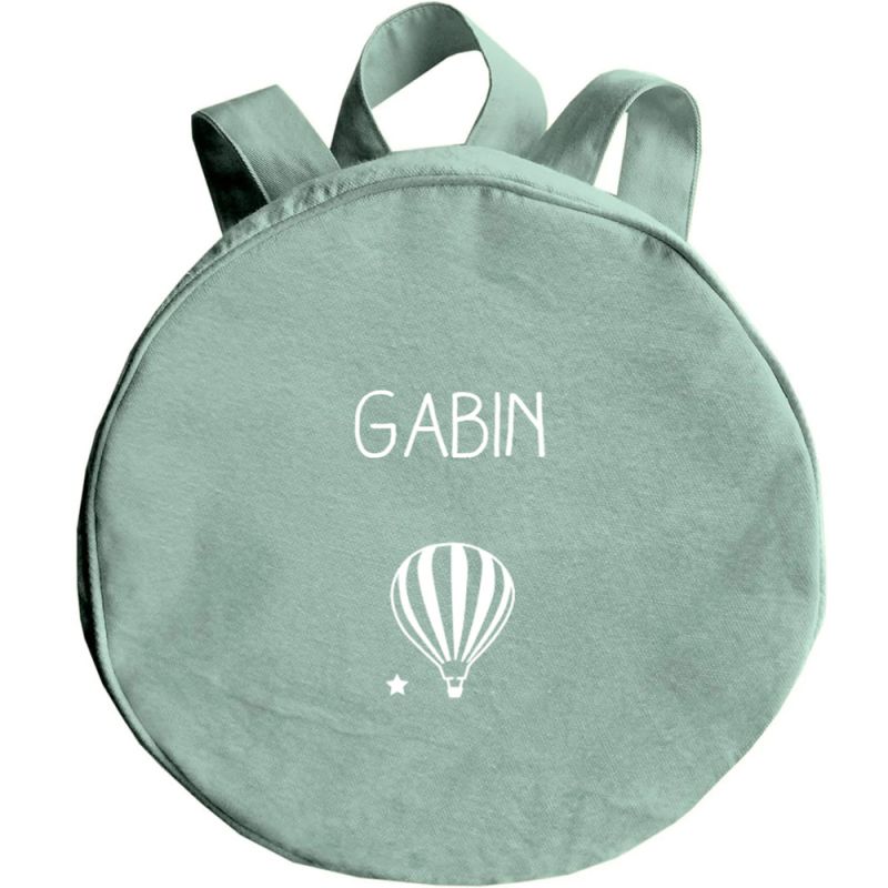 Sac à dos enfant vert amande (personnalisable) Les Griottes Produit 1 grande taille