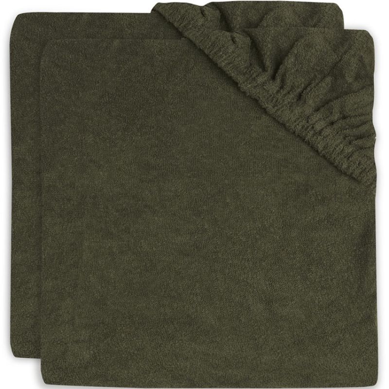 Lot de 2 housses de matelas à langer en éponge vert feuille (50 x 70 cm) Jollein