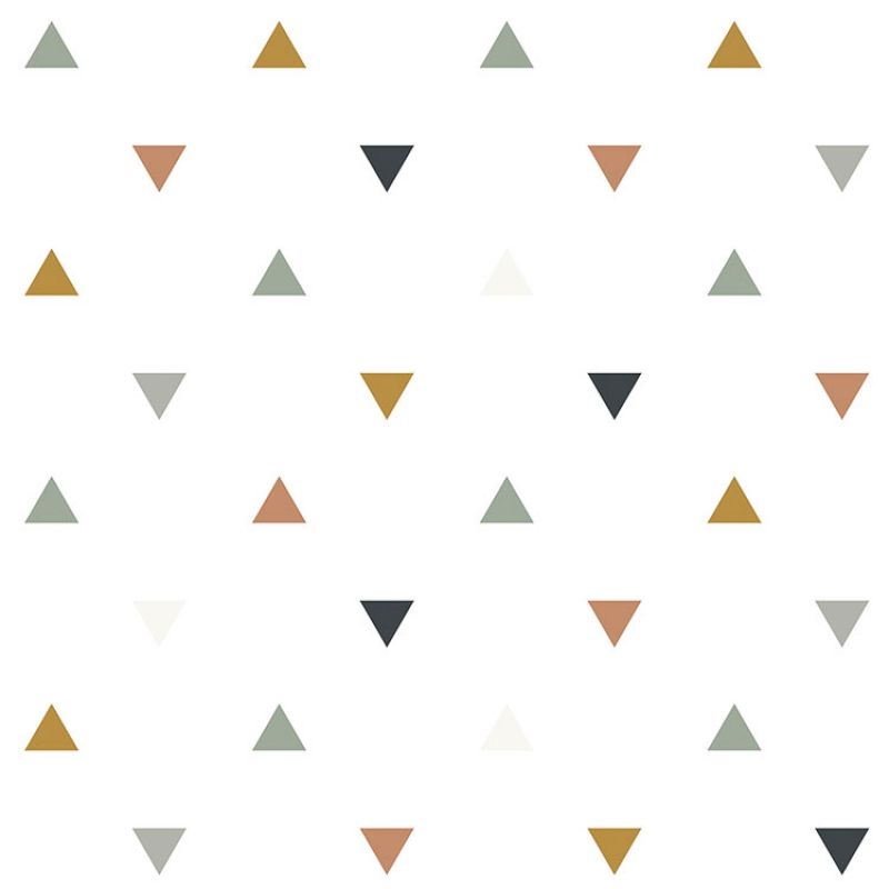 Papier peint motif triangles bleus gris beige (10 m) Lilipinso