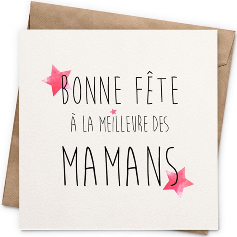 Carte Fête des mères (13 x 13 cm) La Poupette à paillettes