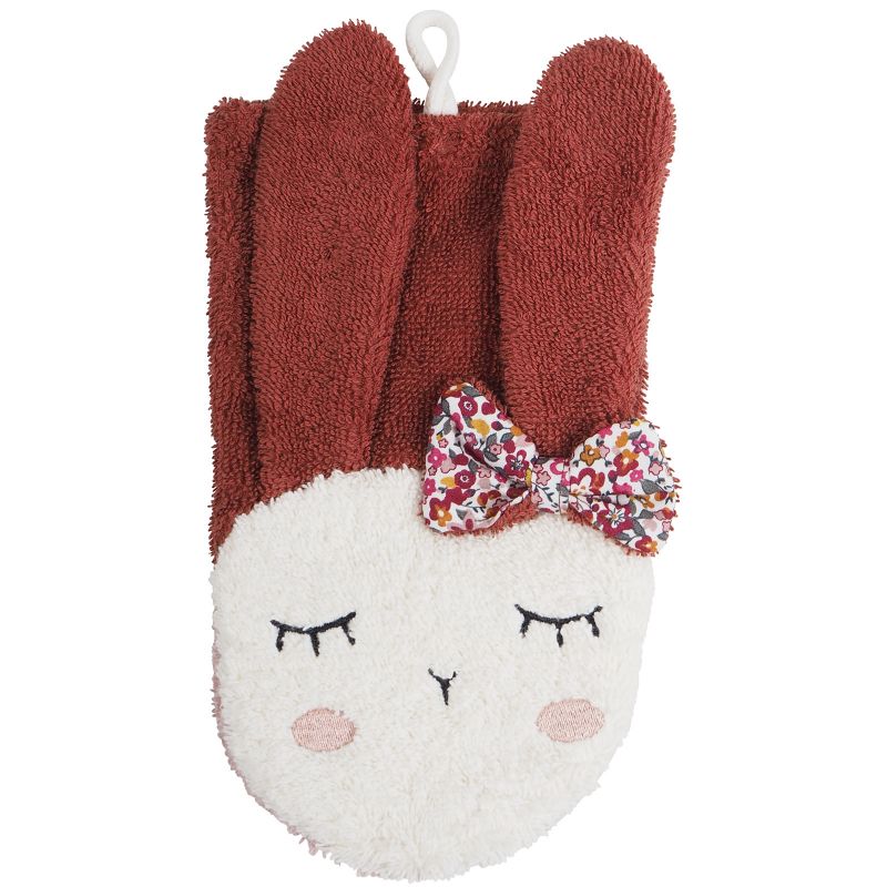 Gant de toilette Lapin rouille Kikadu