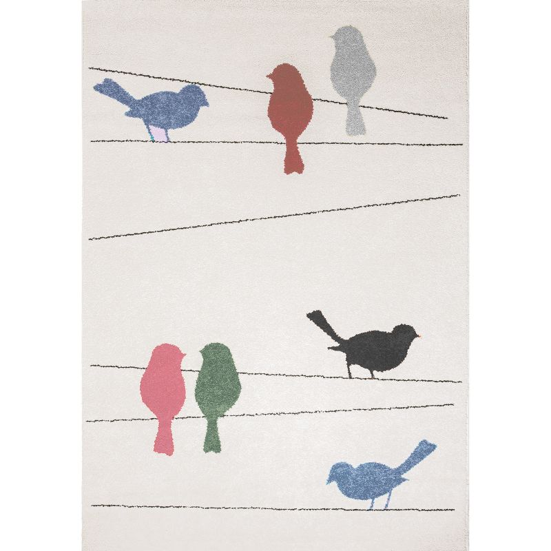 Tapis rectangulaire Tweet oiseau (135 x 190 cm) AFKliving
