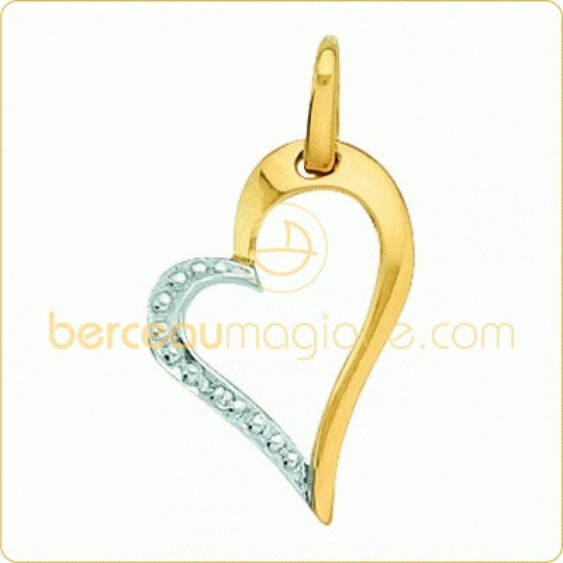 Pendentif Bicolore 1 diamant ( or jaune) Berceau magique bijoux