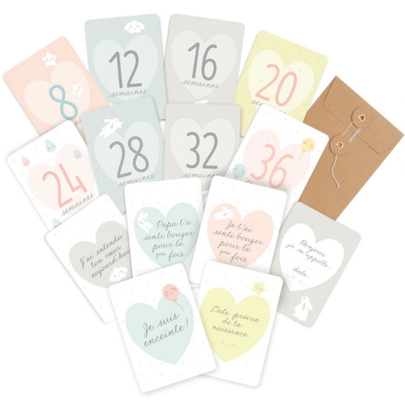 Cartes souvenirs de grossesse (14 cartes) Zü
