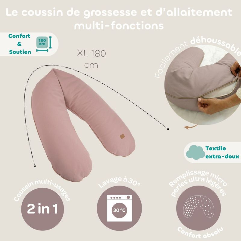 Coussin de grossesse Big Flopsy French Terry Barbe à papa Béaba Ambiance 9
