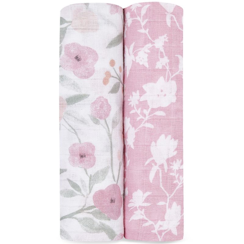 Lot de 2 maxi langes en coton Ma Fleur (120 x 120 cm) aden + anais