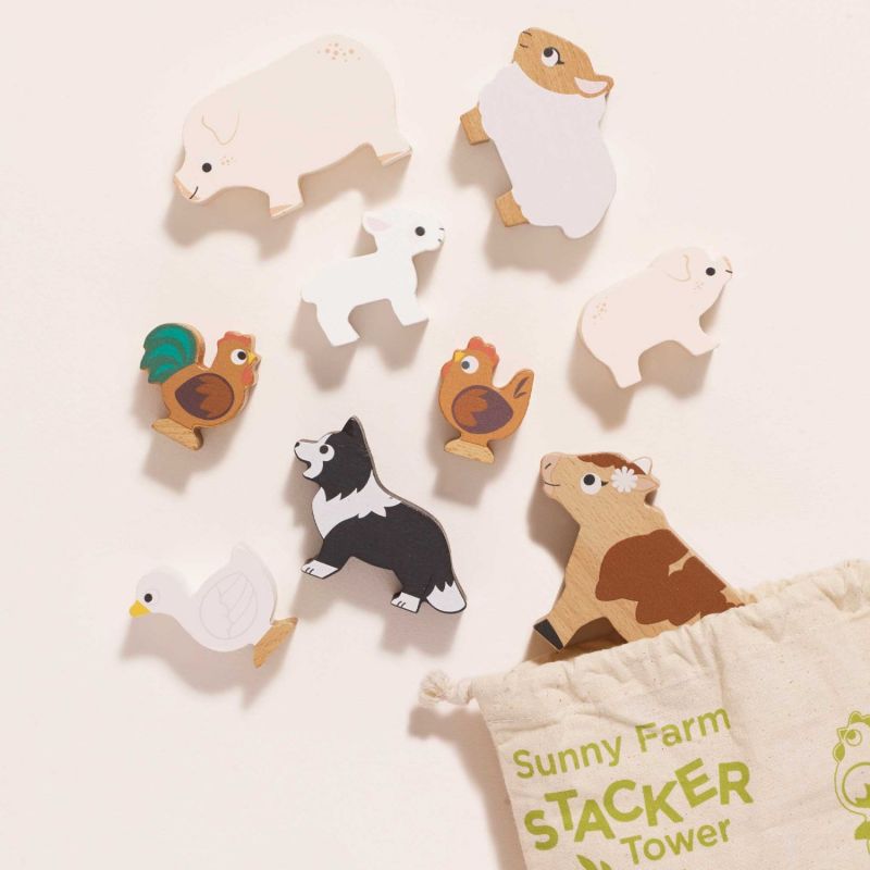 Animaux de la ferme en bois FSC à empiler Le Toy Van Ambiance 4