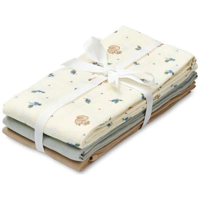 Lot de 3 langes en mousseline Mix Blueberries Cam Cam Copenhagen Produit 1