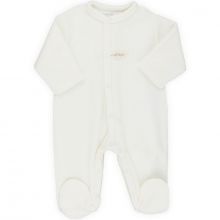 Pyjama chaud polaire coton bio blanc écru (1 mois : 54 cm)  par Graine d'amour