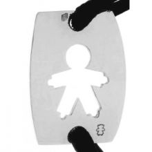 Bracelet cordon papa plaque ajourée petite fille ou petit garçon 23 mm (argent 925°)  par Loupidou
